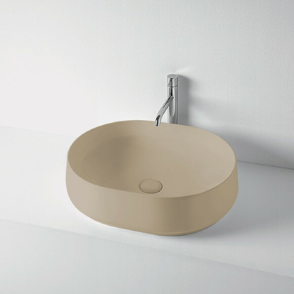 Раковина накладная 56х44см, без отв. KERASAN F10, 460581 цвет: коричневый орех матовый