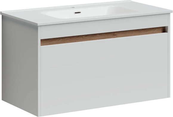 Тумба подвесная SANCOS Smart 890х450х500, c двумя ящиками оснащенными доводчиками, белый глянец , арт. SM90W Тумба подвесная SANCOS Smart 890х450х500, c двумя ящиками оснащенными доводчиками, белый глянец , арт. SM90W