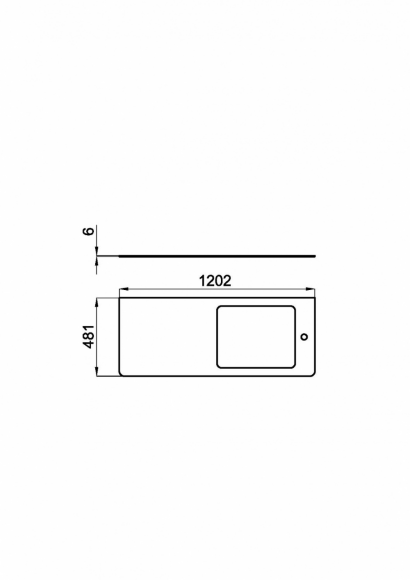 Столешница Noken для подвесной тумбы, стеклянная, антрацит - N859000071 Столешница Noken для подвесной тумбы, стеклянная, антрацит - N859000071