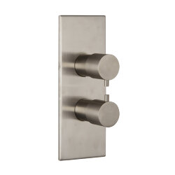 Смеситель для душа встроенный Carlo Frattini Spillo Steel, термостатический, с переключателем на 2/3 источника, цвет: нержавеющая сталь Смеситель для душа встроенный Carlo Frattini Spillo Steel, термостатический, с переключателем на 2/3 источника, цвет: нержавеющая сталь