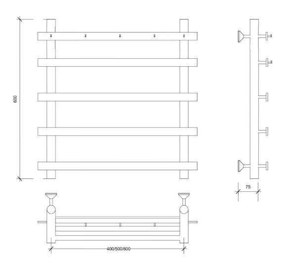 Полотенцесушитель водяной, хром, Secado 60x50, Понтида 1 К - 4603759401904 Полотенцесушитель водяной, хром, Secado 60x50, Понтида 1 К - 4603759401904