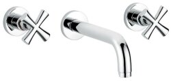 Встраиваемый в стену двухвентильный смеситель для раковины на 3 отверстия, без донного клапана, Emmevi Spirit New, 31155/CR цвет: хром Встраиваемый в стену двухвентильный смеситель для раковины на 3 отверстия, без донного клапана, Emmevi Spirit New, 31155/CR цвет: хром