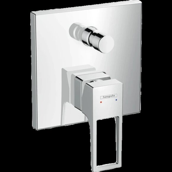 Hansgrohe смеситель для ванны скрытого монтажа, со встроенной защитной комбинацией, Metropol, глянцевый хром арт. 74546000