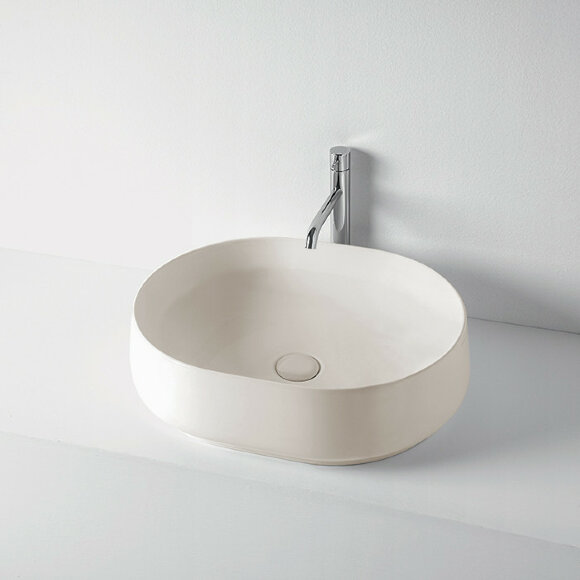 Раковина накладная 56х44см, без отв. KERASAN F10, 460559 цвет: серый матовый