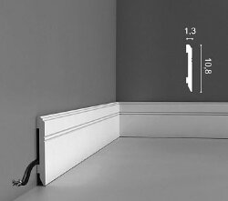 Плинтус гибкий из полиуретана SX105F Orac Axxent Бельгия цвет: Белый