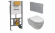 Комплект Noken (унитаз подвесной, сиденье для унитаза, инсталляция, кнопка смыва) белый - N390000049
