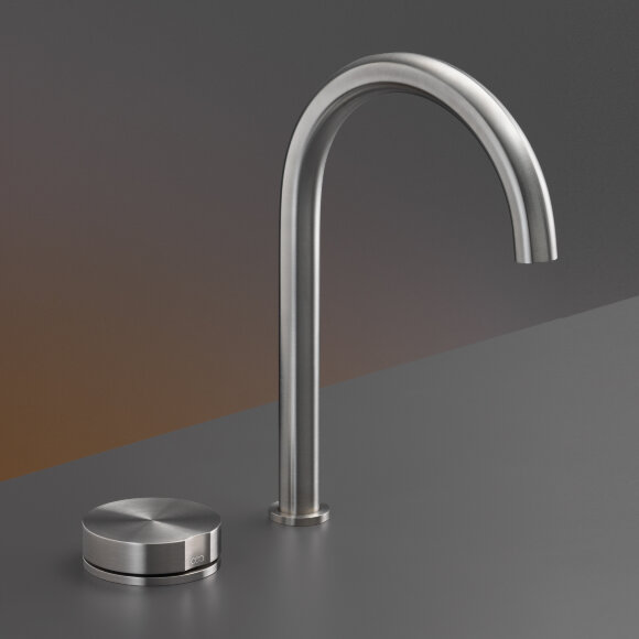 Cмеситель для раковины CeaDesign Giotto, прогрессивный, поворотный излив H. 245 мм, без донного клапана, цвет: полированная нержавеющая сталь, арт. GIO21L