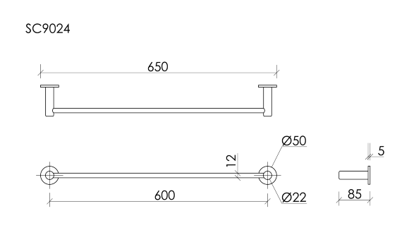 Полотенцедержатель Sancos Base, цвет: черный матовый, арт. SC9024MB Полотенцедержатель Sancos Base, цвет: черный матовый, арт. SC9024MB