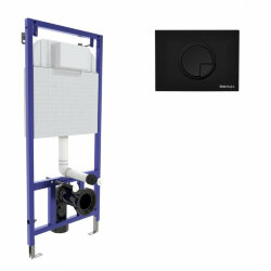 Инсталляция для скрытого монтажа унитаза кнопка r5 soft touch, черная Novum Berges арт. 040225