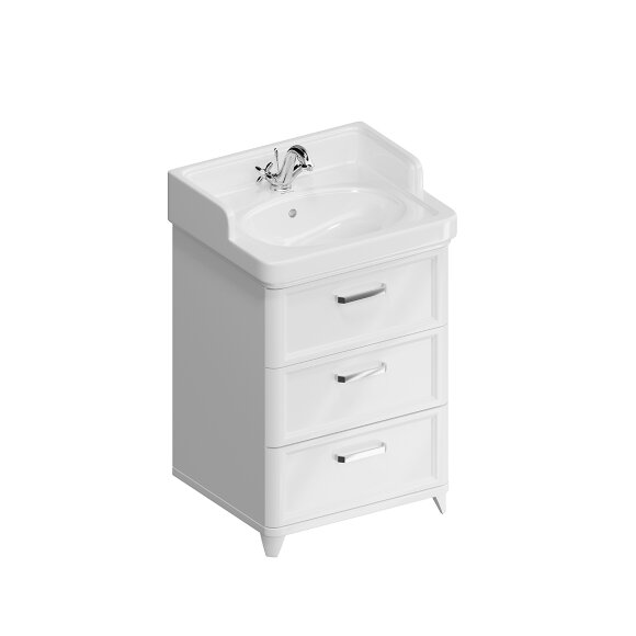 Тумба напольная с 3 ящиками 60см, Kerama Marazzi Pompei, PO.N.60.3\WHT цвет: белая глянцевая