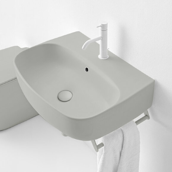 Раковина 60х45 см, 1 отв., подвесная/накладная KERASAN Nolita, 534159*1 цвет: Grigio matt
