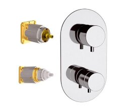 Термостатический смеситель для ванны - внешняя часть, цвет: хром Remer Minimal Thermo NT92KB