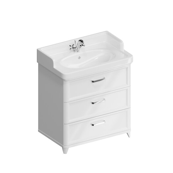 Тумба напольная с 3 ящиками 80см, Kerama Marazzi Pompei, PO.N.80.3\WHT цвет: белая глянцевая