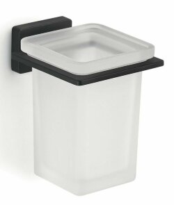 Настенный стеклянный стакан, черный, Atena Gedy - 4410(14) Настенный стеклянный стакан, черный, Atena Gedy - 4410(14)