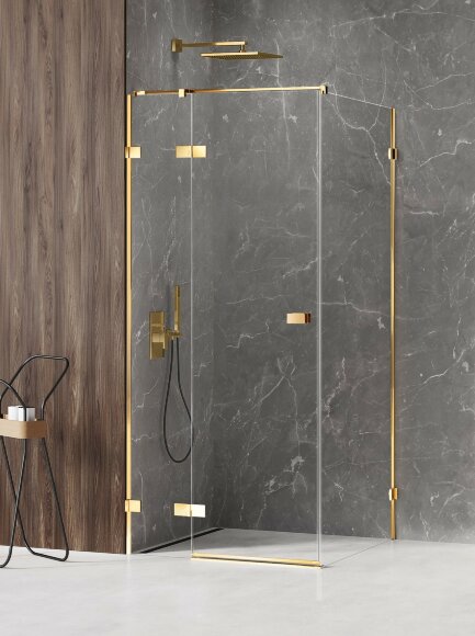 Душевое ограждение L 100x80x200 Avexa gold New Trendy золото арт. EXK-1670