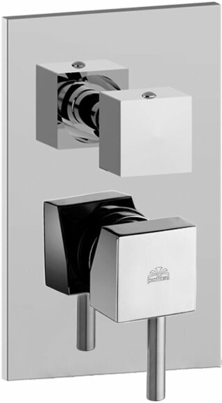 Paffoni Встраиваемый смеситель для душа(3 выхода) с накладкой 120х190 мм из металла, встраиваемая часть в комплекте арт. LEA019CR/m