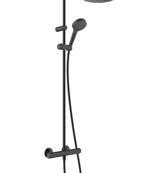 Hansgrohe душевая система с термостатом, Vernis Blend, матовый черный арт. 26276670