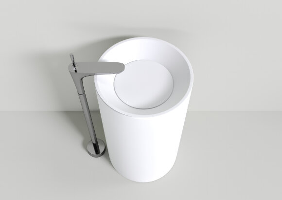 Раковина из искусственного камня h82.5-90 VERONA NT BAGNO NT405 цвет: белый матовый