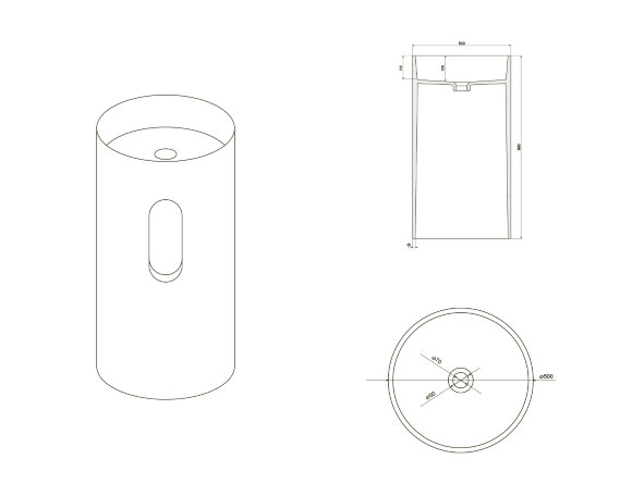 Раковина из искусственного камня h82.5-90 VERONA NT BAGNO NT405 цвет: белый матовый