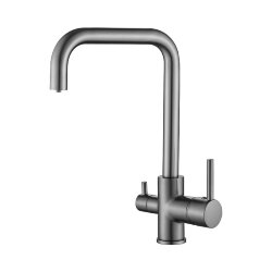 Смеситель для кухни с подключением фильтра BELZ B802, B76802-3 цвет: вороненая сталь