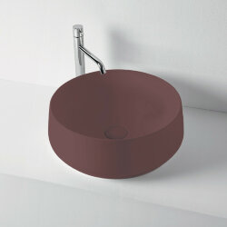 Раковина накладная D43x h:16 см, без отв KERASAN F10, 460475 цвет: бургундский матовый