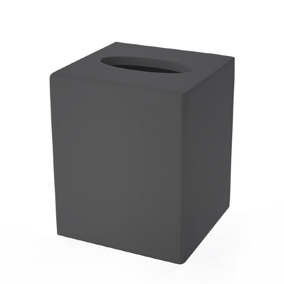 3SC Контейнер для бумажных салфеток, 12х12х14 см, квадратный, настольный, композит Solid Surface,  Mood Black цвет: черный арт. MN71A
