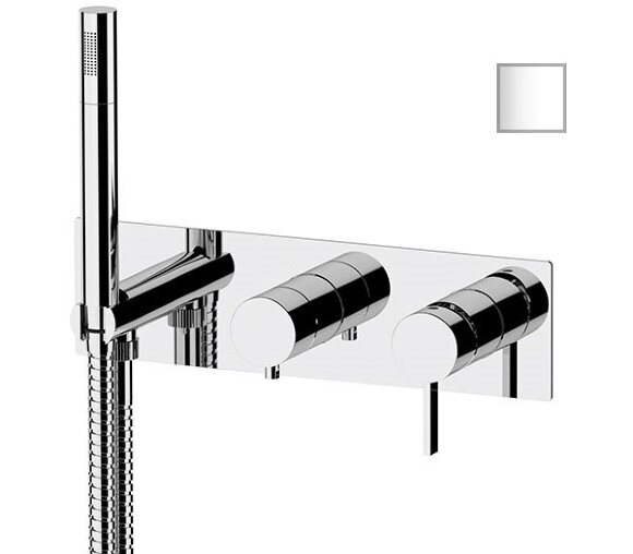 Встроенный смеситель для душа Remer Metrica MC97D3BO ручной душ и гибкий шланг длиной 150 см, белый матовый