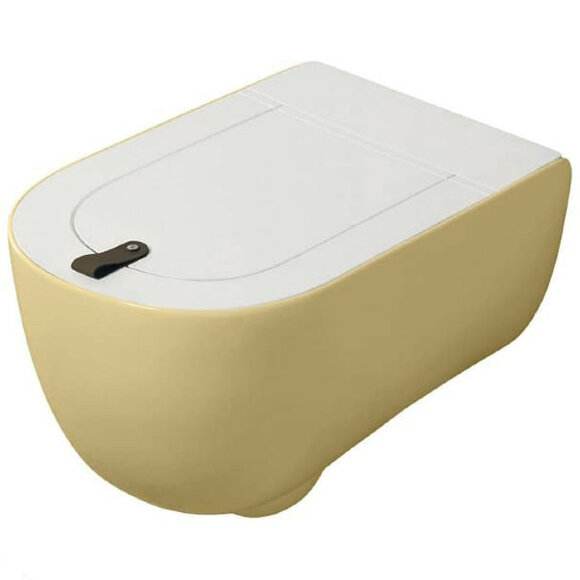 Унитаз подвесной безободковый, сиденье на выбор, ARTCERAM The One - THV001 12 00 giallo zinco, цвет: Желтый