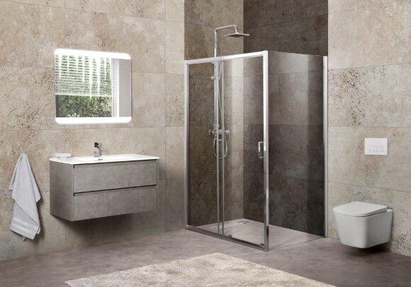 BelBagno Душевой уголок 100x190 глянцевый хром, UNIQUE, арт. UNIQUE-AH-1-100/115-80-C-Cr