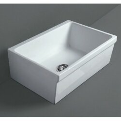 Раковина накл.-75*50*h25см,  Simas, глазир.с4-х сторон, слив-д.9см, белая арт. Q530 bi