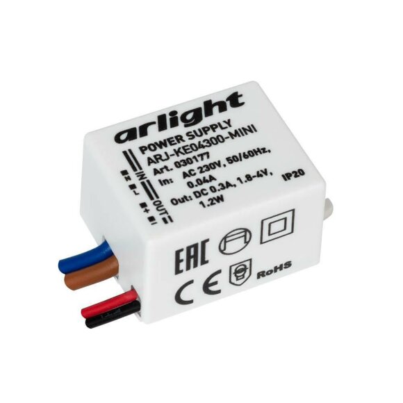 Драйвер ARJ-KE04300-Mini 1,8-4V 1,2W IP20 0,3A Arlight - 030177