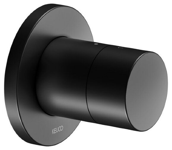 Keuco Наружная часть переключателя на 2 потребителя с рукояткой Pure, с круглой розеткой, Ixmo, 59556 370001 цвет: черный матовый