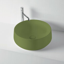 Раковина накладная D43x h:16 см, без отв KERASAN F10, 460411 цвет: зеленый матовый