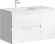AQWELLA Accent Подвесная тумба с двумя ящиками и одной дверью в белом цвете с умывальником из литьевого мрамора (чаша слева) - ACC0109LW