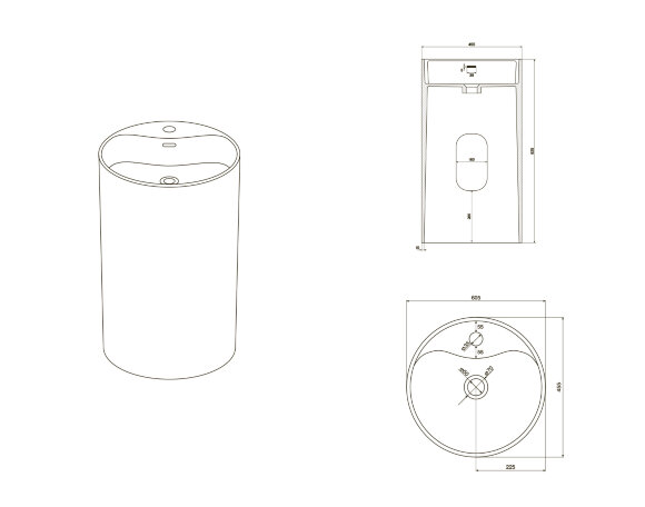 Раковина из искусственного камня NT407 RIMINI NT BAGNO цвет: белый матовый