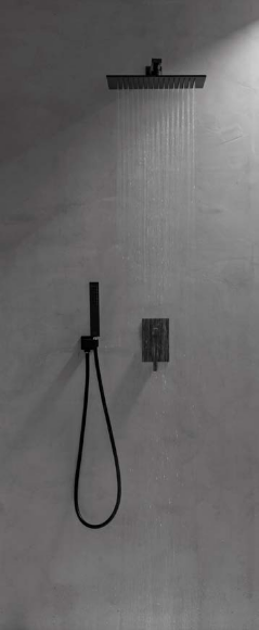 Комплект для душа Noken (верхний душ, кронштейн, ручной душ, гибкий шланг, смеситель однорычажный) черный - N399999664
