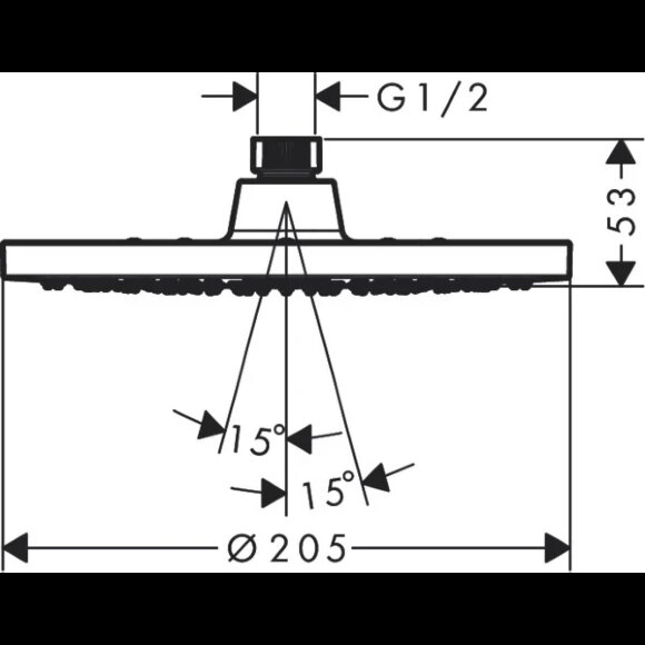 Hansgrohe верхний душ LowPressure, Vernis Blend, глянцевый хром арт. 26095000