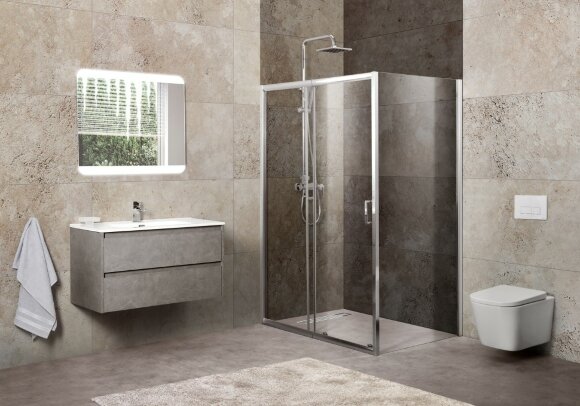 BelBagno Душевой уголок 100x190 глянцевый хром, UNIQUE, арт. UNIQUE-AH-1-100/115-90-C-Cr