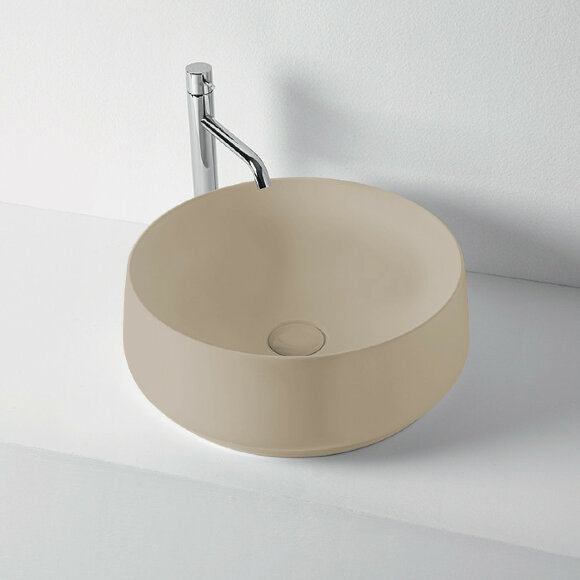 Раковина накладная D43x h:16 см, без отв KERASAN F10, 460481 цвет: коричневый орех