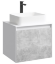 AQWELLA Mobi Подвесная тумба 60 см с двумя ящиками: основной и внутренний, скрытый за фасадом. Цвет белый/бетон светлый; с умывальником - MOB0106W+MOB0706BS
