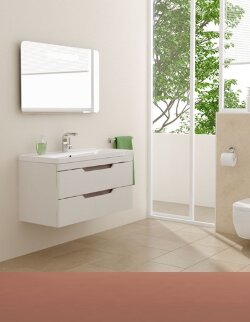 Тумба подвесная SanVit Степ NEW 80x46x58 см, цвет: коралловый