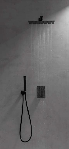 Комплект для душа Noken (верхний душ, кронштейн, ручной душ, гибкий шланг, смеситель термостатический) черный - N399999692