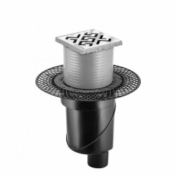 Трап водосток 100х100, s-сифон d50/105 h50 вертикальный Platz antik Berges арт. 091060