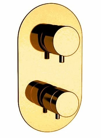 Термостатический смеситель для ванны - внешняя часть, цвет: золото Remer Minimal Thermo NT92KBDO