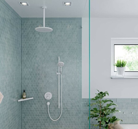 Hansgrohe душевая штанга S Puro 90см со шлангом, Unica, матовый белый арт. 28631700 Hansgrohe душевая штанга S Puro 90см со шлангом, Unica, матовый белый арт. 28631700
