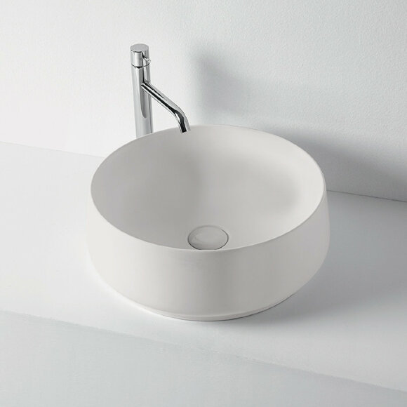 Раковина накладная D43x h:16 см, без отв KERASAN F10, 460459 цвет: серый матовый