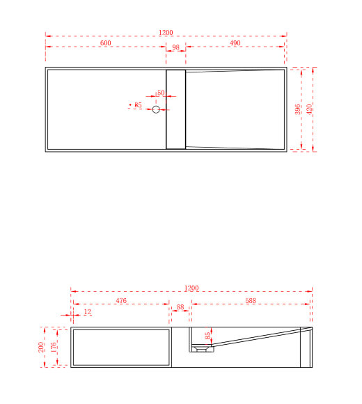 Раковина из искусственного камня NT502 Cagliari Left NT BAGNO цвет: белый матовый