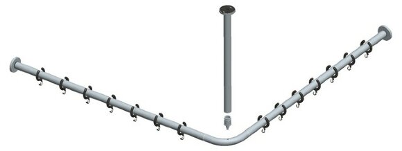 Keuco Набор штанг для душевой занавески для квадратного душевого поддона 900 мм x 900 мм, нержавеющая сталь/, Plan, 14937 070900 цвет: темно-серый