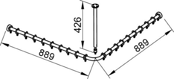 Keuco Набор штанг для душевой занавески для квадратного душевого поддона 900 мм x 900 мм, нержавеющая сталь/, Plan, 14937 070900 цвет: темно-серый