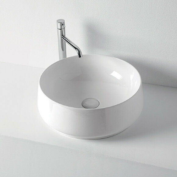 Раковина накладная D43х16см, без отв. KERASAN F10, 460401 цвет: белый